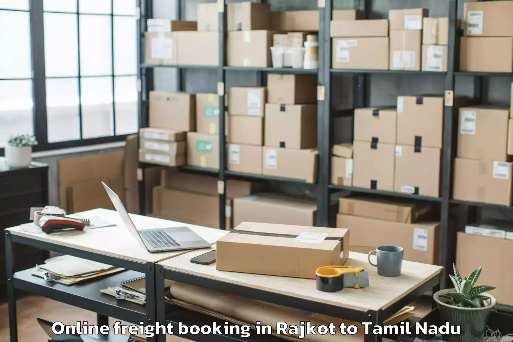 Reliable Rajkot to Vadamadurai Online Freight Booking